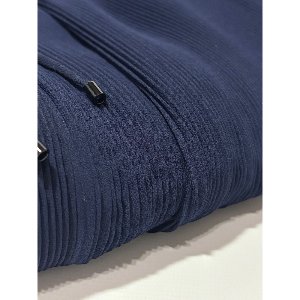 J.McLaughlin Aisha Dress Navy Blue Micro-Pleated Flutter Sleeve Midi Small NEW - Picture 12 of 14